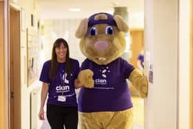 Claire Mechie, Clan’s volunteer manager, with the charity's mascot Clancy. (Pic: Newsline Media)