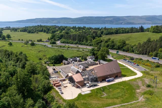 A drone view of Ardgowan Distillery and its stunning Inverclyde setting.