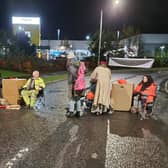 Extinction Rebellion activists at the Amazon centre in Dunfermline