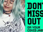 An advert for the social media campaign to encourage the young people to get vaccinated against Covid which has drawn criticism