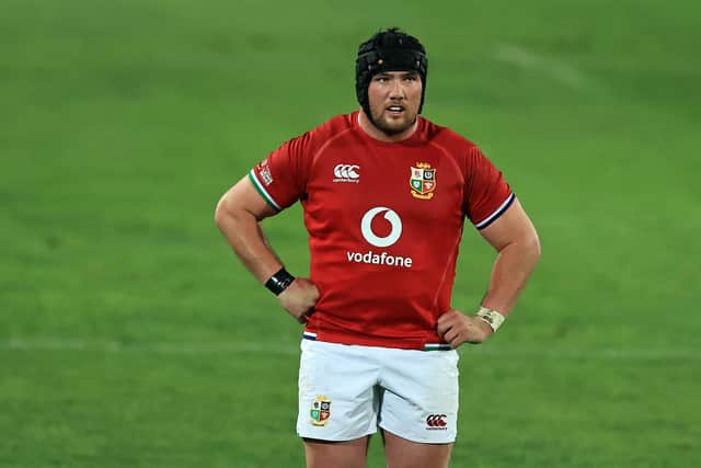 Zander Fagerson made his first start for the Lions in the 54-7 win over the Cell C Sharks in Johannesburg. Picture: David Rogers/Getty Images