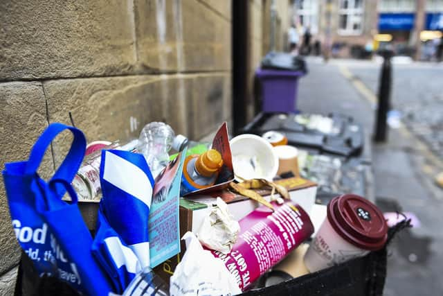 Waste piled up in Edinburgh during the strikes by local council workers, with Cosla central to pay negotiations. Picture: Lisa Ferguson