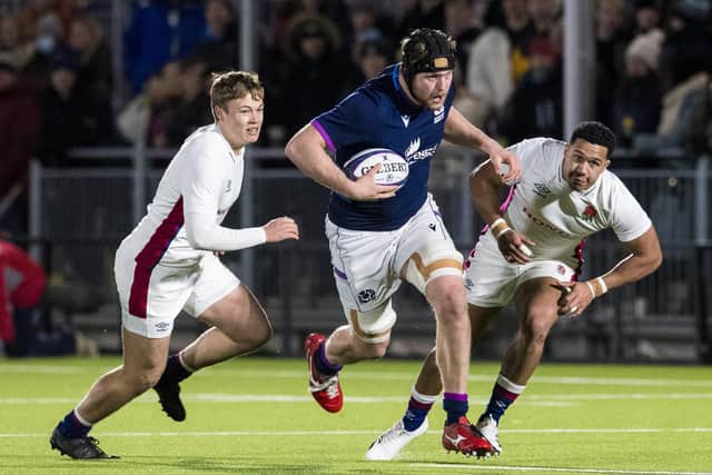 Max Williamson in action for Scotland against England during this season's Under-20 Six Nations. (Photo by Ross Parker / SNS Group)