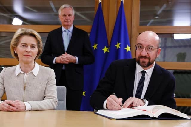 Stock photo of President of the European Council, Charles Michel (right) and European Commission President Ursula von der Leyen