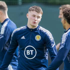 Nathan Patterson, pictured during a Scotland training session on Tuesday, is out of the World Cup play-off against Ukraine.  (Photo by Mark Scates / SNS Group)