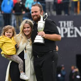 Shane Lowry celebrates with his wife Wendy and daughter Iris after his victory in last year's Open Championship at Royal Portrush. Picture: Getty Images