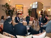Sir Richard Branson chatting to Curiosity Shop business founders. Picture: Professional Images UK.