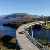 A campervan on the Kylesku Bridge, which sits on the North Coast 500. Picture: Steven Gourlay Photography/North Coast 500/North Highland Initiative