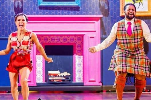 Hamza Yassin and Jowita Przystal perform a Charleston with a touch of tartan as they dance their way to winning the 2022 Strictly Come Dancing Glitterball trophy. Pic: Guy Levy/BBC