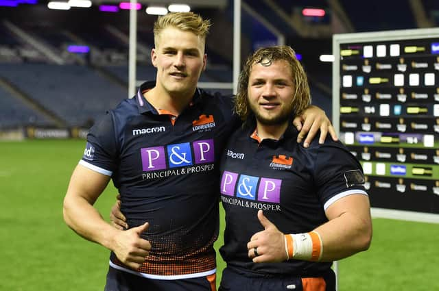 Edinburgh's Duhan van der Merwe and Pierre Schoeman have returned to training after the Rugby World Cup. (Picture: Paul Devlin/SNS)