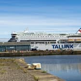 Tallink's MS Victoria ferry, at Leith Docks, is being used to house Ukrainian refugees (Picture: Lisa Ferguson)