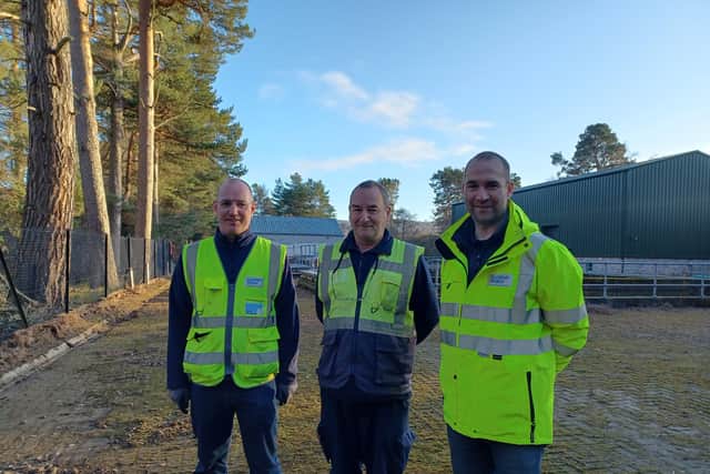 Craig, Graeme and Kes at Ballater after the flooding
