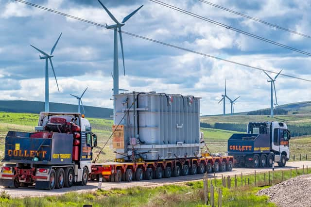 Another view of the abnormal load making its way to the location in East Lothian. Picture: Peter Devlin