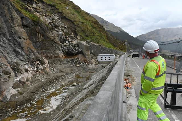 Work on mitigation measures earlier this year on the A83 Rest And Be Thankful.