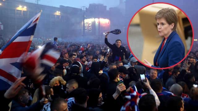 Nicola Sturgeon condemned crowds of fans gathering in Glasgow following Rangers' victory (Photo: PA).