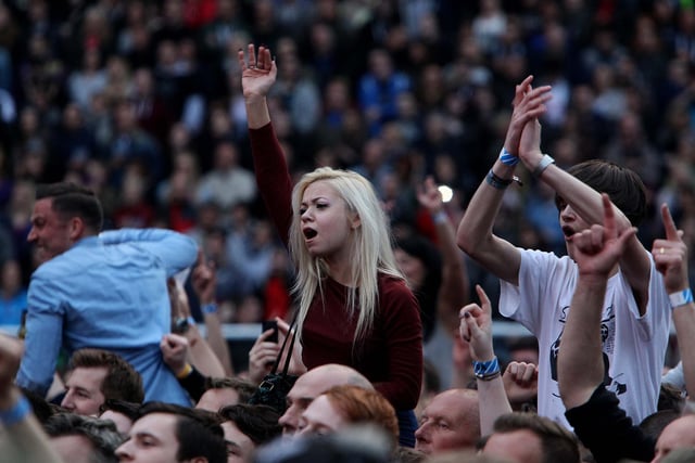 Fans listen to Foo Fighters during their performance at the Stadium of Light Picture: David Wood