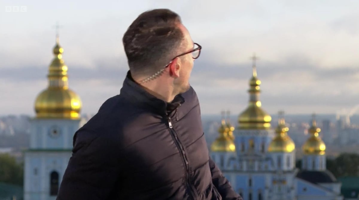 Kyiv explosions: Blasts caught on BBC live feed as reporter Hugo Bachega ducks for cover