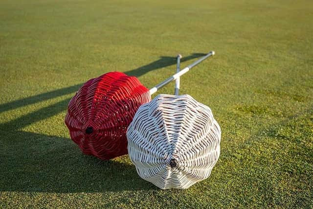 Baskets were originally used instead of flags at Prestwick and they have been restored for the fortnight of the 12-hole course being in operation. Picture: Mark Alexander/Prestwick Golf Club