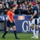 Grant Gilchrist was sent off for Scotland against France in Paris.