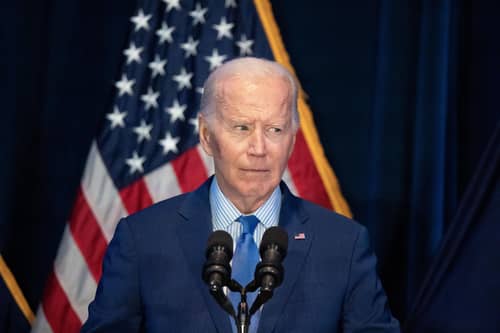 Joe Biden's uncle Ambrose Finnegan died after his US Air Force plane crashed into the Pacific Ocean. His body was never found (Picture: Sean Rayford/Getty Images)