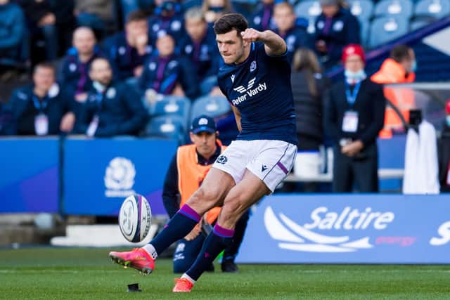 Blair Kinghorn impressed at 10 for Scotland against Tonga during the Autumn Nations Series. (Photo by Ross Parker / SNS Group)
