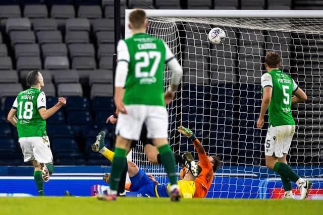 Jamie Murphy missed two good chances for Hibs.