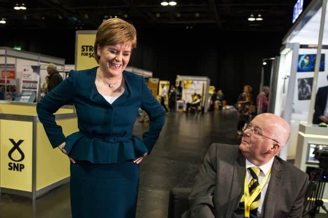 Nicola Sturgeon with husband Peter Murrell at SNP conference 2016.