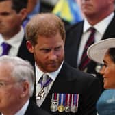 Prince Harry and Meghan Duchess of Sussex attend the National Service of Thanksgiving held at St Paul's Cathedral
