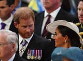 Prince Harry and Meghan Duchess of Sussex attend the National Service of Thanksgiving held at St Paul's Cathedral