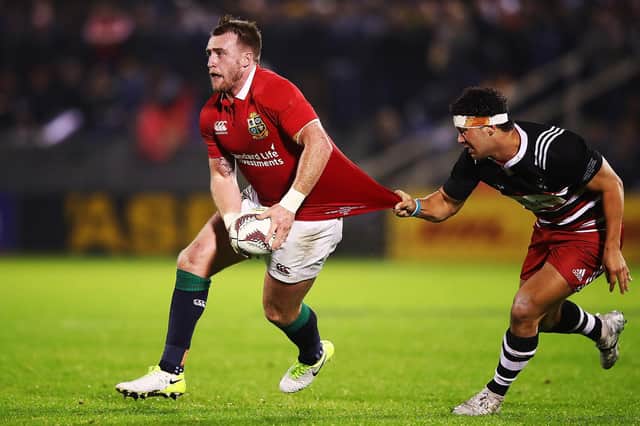 Stuart Hogg in action for the Lions against the New Zealand Provincial Barbarians during the 2017 tour. Picture: Hannah Peters/Getty Images