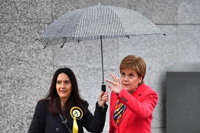 Margaret Ferrier (left) on the campaign trail with former first minister Nicola Sturgeon in 2019. Picture: Jeff J Mitchell/Getty Images