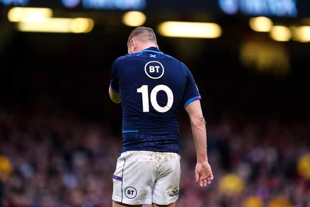 Scotland's Finn Russell heads to the sin bin after his yellow card in Cardiff last year.  (Picture: David Davies/PA Images)