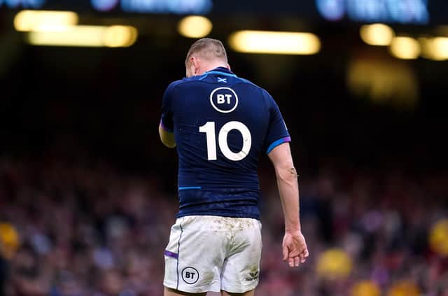 Scotland's Finn Russell heads to the sin bin after his yellow card in Cardiff last year.  (Picture: David Davies/PA Images)