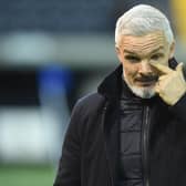 Aberdeen manager Jim Goodwin after the 2-1 defeat at Kilmarnock.  (Photo by Ross MacDonald / SNS Group)