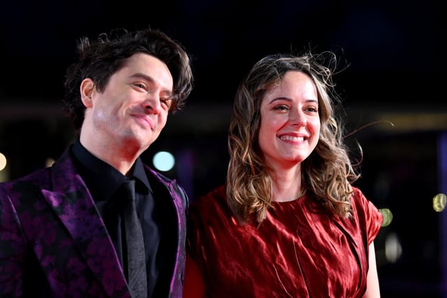 Alexander Vlahos (Allan Christie) and Julia Huard attend the Outlander Season 6 premiere.
