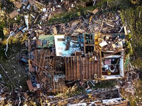 Aerial view of a destroyed neighbourhood in Rolling Fork, Mississippi, after a tornado touched down in the area. Picture: Chandan Khanna/AFP via Getty Images
