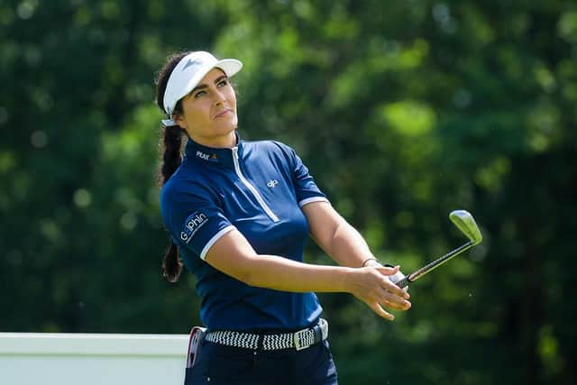 Kelsey MacDonald opened with a brilliant bogey-free four-under 68 in the tougher afternoon conditions at Dumbarnie Links in the Trust Golf Women's Scottish Open. Picture: Tristan Jones/LET