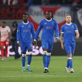 Rangers players leave the field following their side's defeat in the UEFA Europa League Semi Final Leg One match against RB Leipzig. (Photo by Martin Rose/Getty Images)