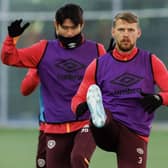 Hearts train ahead of their match against Spartans.