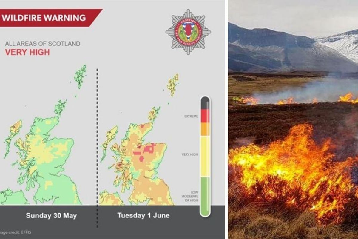 Scottish wildfires 'Very high risk' of wildfires across all of