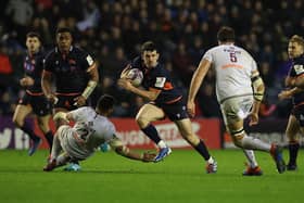 Matt Scott in action for Edinburgh against Bordeaux during the European Rugby Challenge Cup at Murrayfield Stadium.