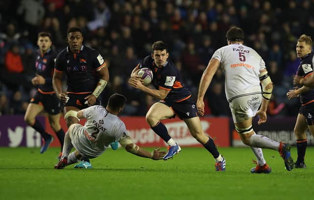 Matt Scott in action for Edinburgh against Bordeaux during the European Rugby Challenge Cup at Murrayfield Stadium.