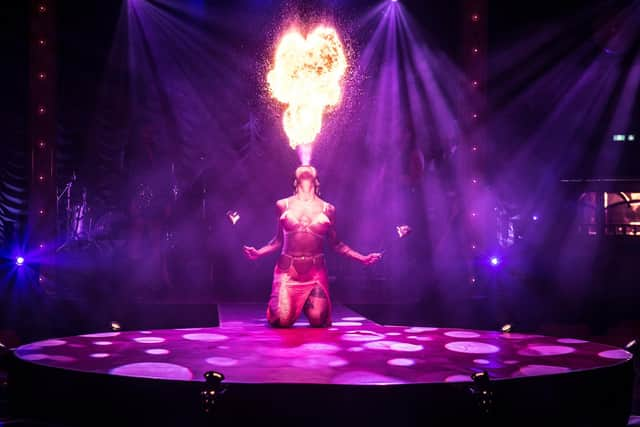 Fire-eater Heather Holliday in La Clique PIC: Craig Sugden