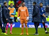 Raith manager Ian Murray with Rangers goalkeeper Allan McGregor at full time following the Scottish Cup quarter-final at Ibrox.  (Photo by Rob Casey / SNS Group)