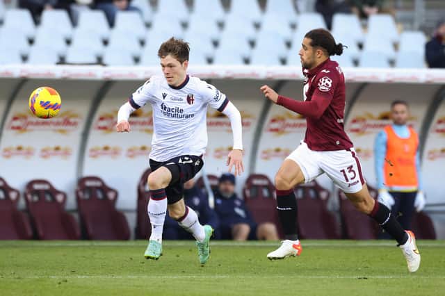 Andreas Skov Olsen currently plays for Bologna.
