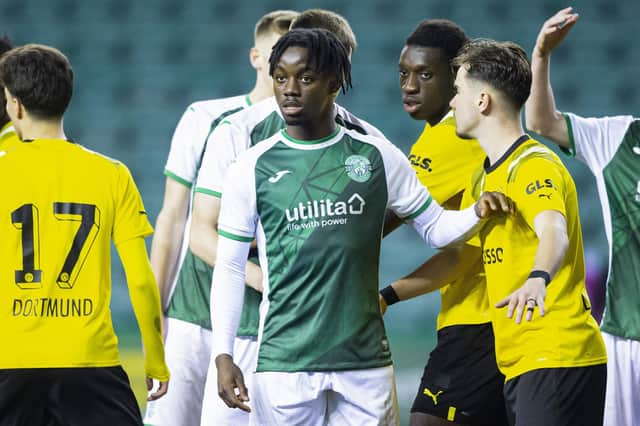 Hibs' Kanayo Megwa signed a new deal this week and has headed out on loan to Kelty Hearts.