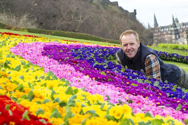 Beechgrove Garden presenter and Scone Palace head gardener Brian Cunningham admires the blooms