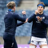 Jamie Ritchie, right, and Stuart Hogg during a Scotland training session at BT Murrayfield.  (Photo by Craig Williamson / SNS Group)