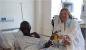Alloysious Massaquoi and Pauline Davies at Edinburgh Royal Infirmary (NHS Lothian)