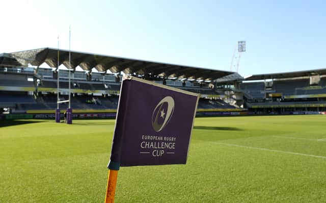 Edinburgh Rugby take on Clermont Auvergne at the Stade de Marcel-Michelin in their Challenge Cup opener. (Photo by David Rogers/Getty Images)
